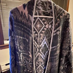 Lucky Brand Gray open from cardigan with fringe